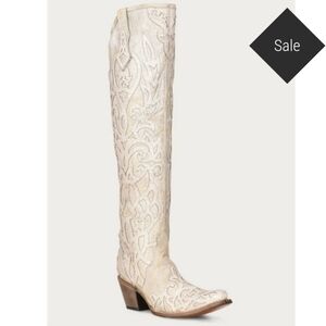 Corral Beige Glitter Overlay Boot
